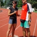 Vörös Orsolya, háromszoros bajnok edzőjével, Adamik Zoltánnal